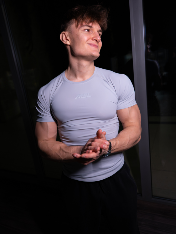 T-shirt High Compression Reflective - Cloud Gray | MSL - 5.png