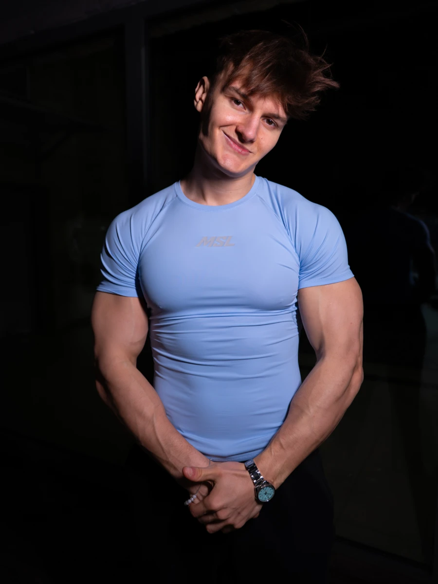 T-shirt High Compression Reflective - Baby Blue | MSL - 6.png
